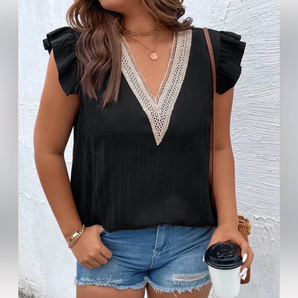 Plus Ruffle Trim Top - Picture 2 of 5